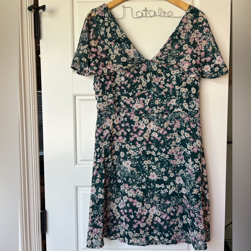 Target Xhilaration Forest Green Floral Dress